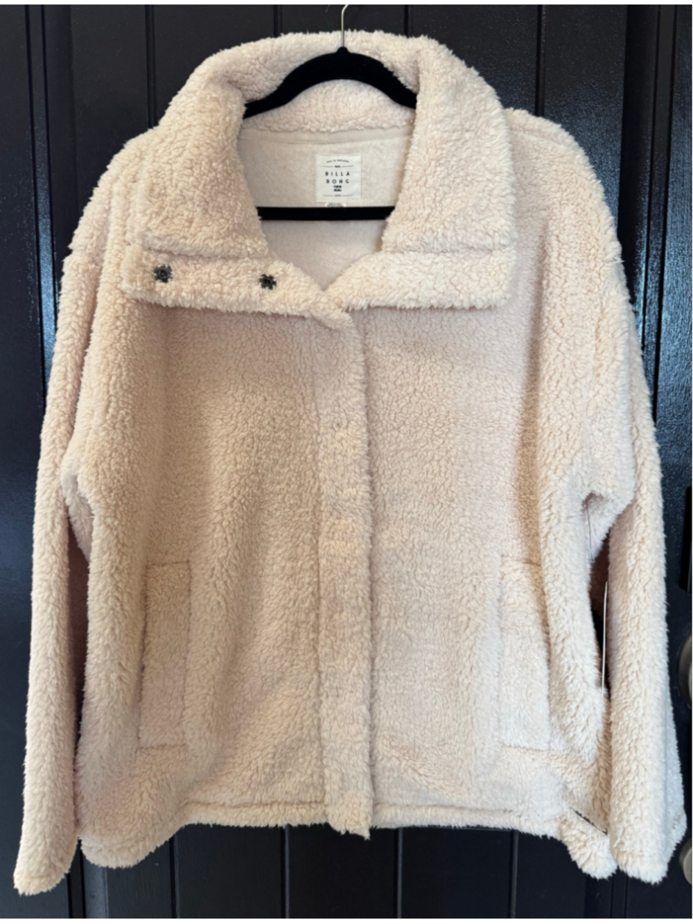 Women's Billabong Teddy Jacket Beige Size XL